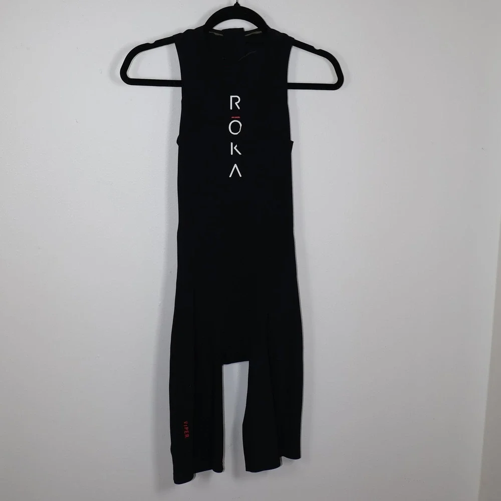 Roka Viper Elite Swim Suit SIze Medium Black Sleeveless Triathlon